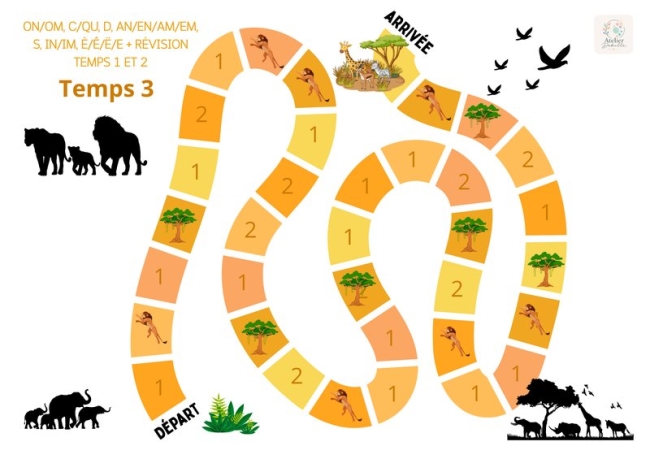 Temps 3 — ON/OM, C/QU, D, AN/EN/AM/EM, S, IN/IM, È/Ê/Ë/E - Jeu de révision