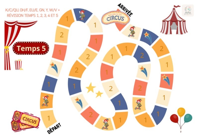 Temps 5 — K/C/Q, PH/F, EU/E, GN, Y, W/V, Z/S - Jeu de révision