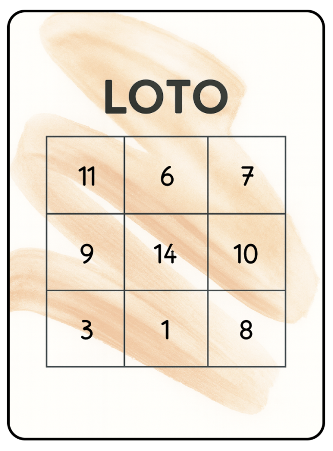 Loto des nombres 1-16