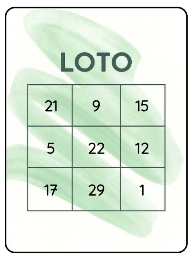 Loto des nombres 1-30