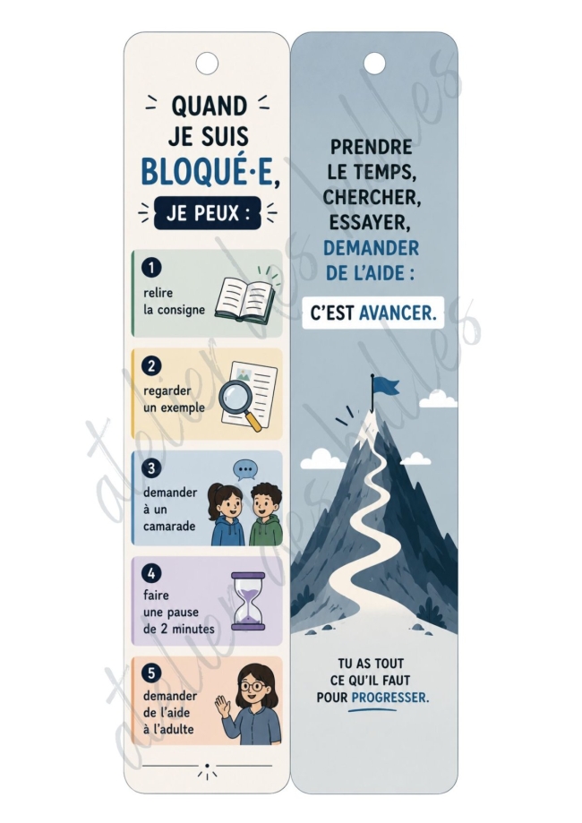 Marque-page “Quand je suis bloqué·e, je peux…”